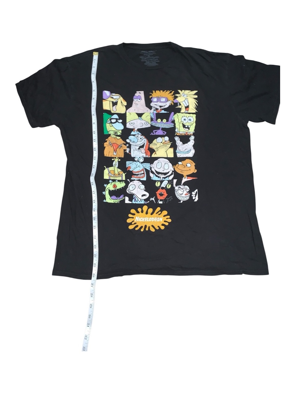 Nickelodeon Black Unisex Graphic Tee - Classic Character Collage XL
